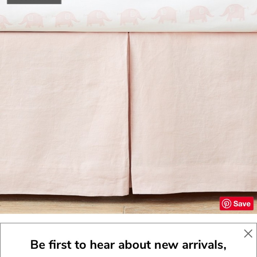NWT Pottery Barn Kids linen crib skirt